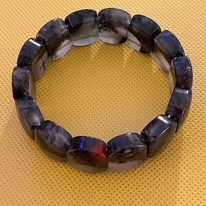 African bloodstone crystal bangle. Medium fit.